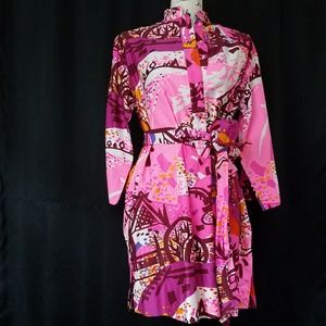 1960s abstract print dress size M/L